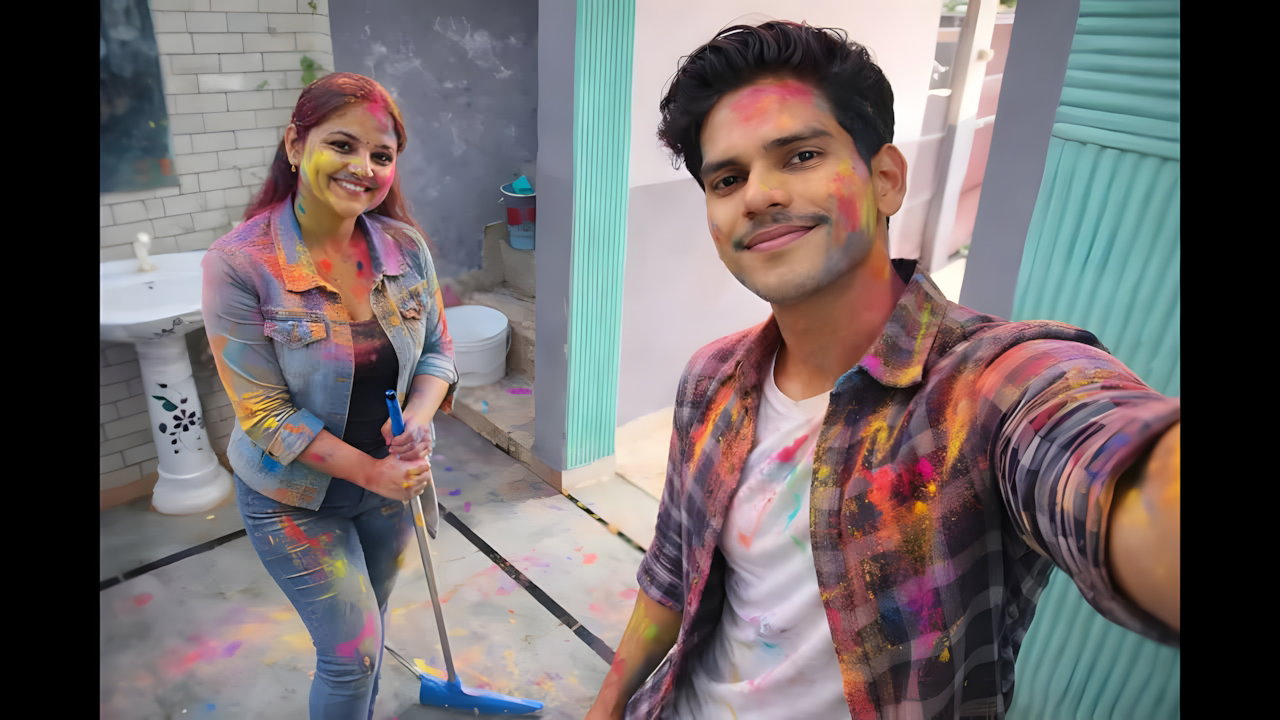 Newly Married Indian Woman With Holi Special Hot Video