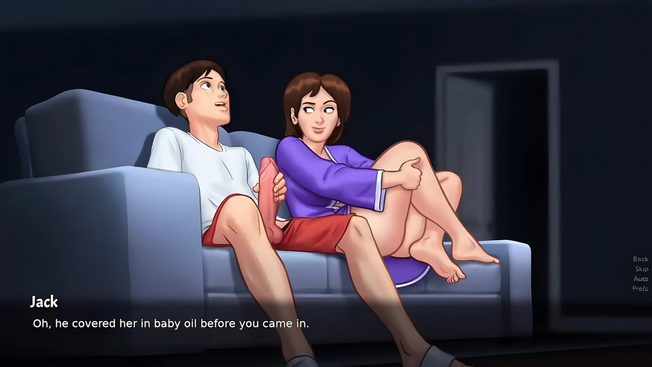 Stepmom flaunt her pussy to his Stepson while watching porn(Summertime Saga)