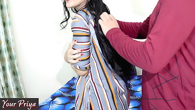 stepsis shirt ripped off and she wanted anal in Hindi audio