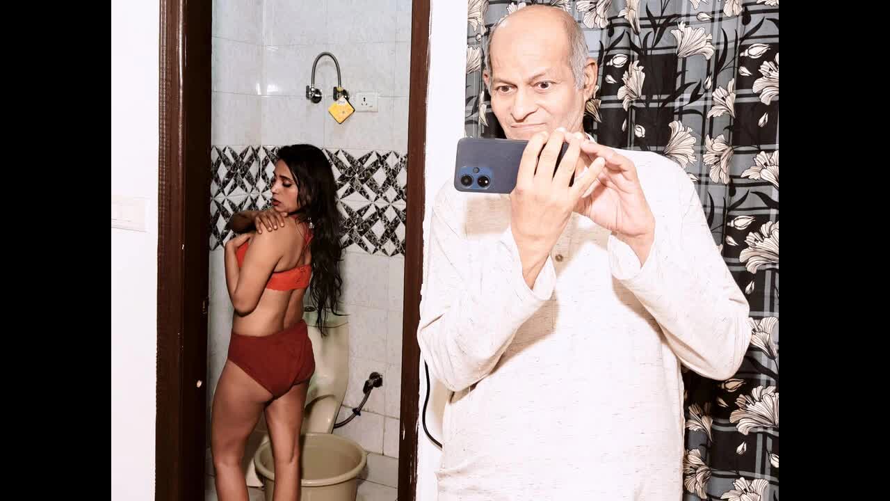 Desi old step father watches step daughter bathing and has hardcore sex and pussy sucking indian hindi video
